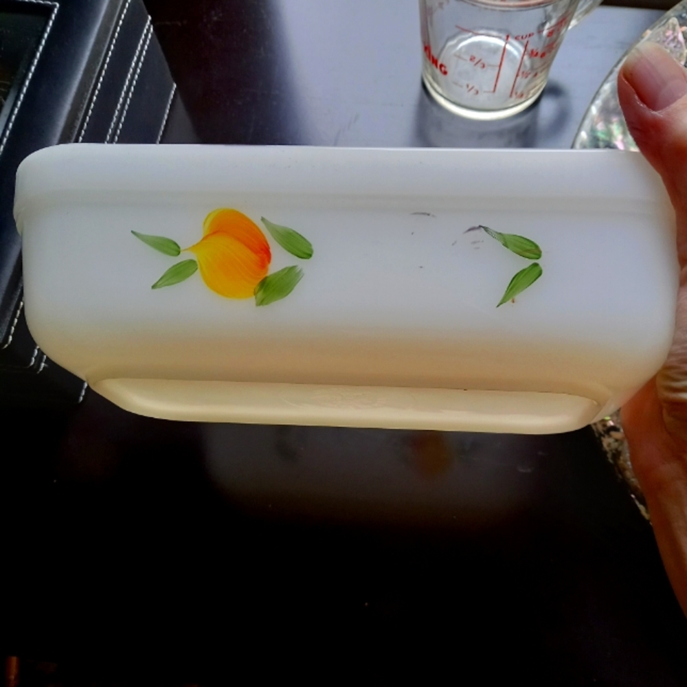 Fire King milk glass ovenware dish